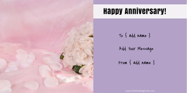 Use the card maker to add anniversary wishes to this anniversary card