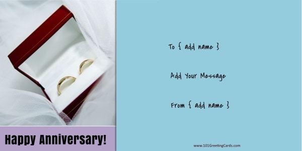 Anniversary wishes that can be personalized on this gift tag