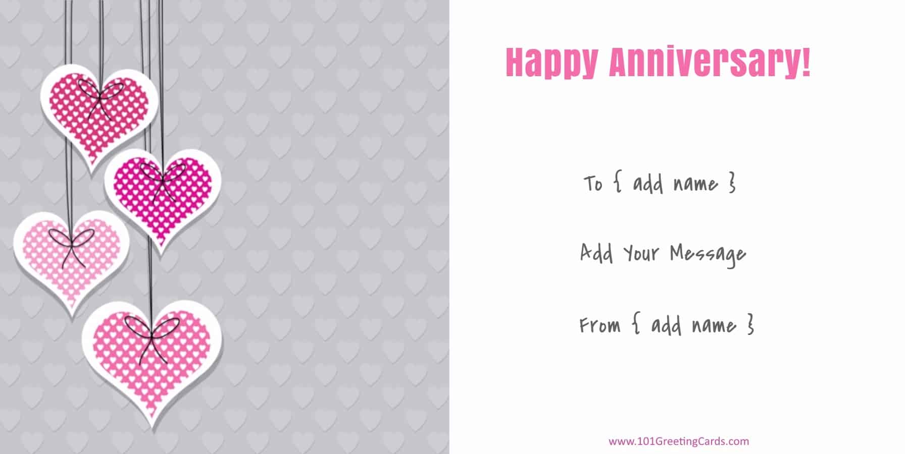  Free Printable Wedding Anniversary Card Templates Printable Cards