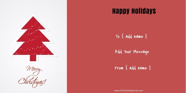Christmas card that can be personalized online