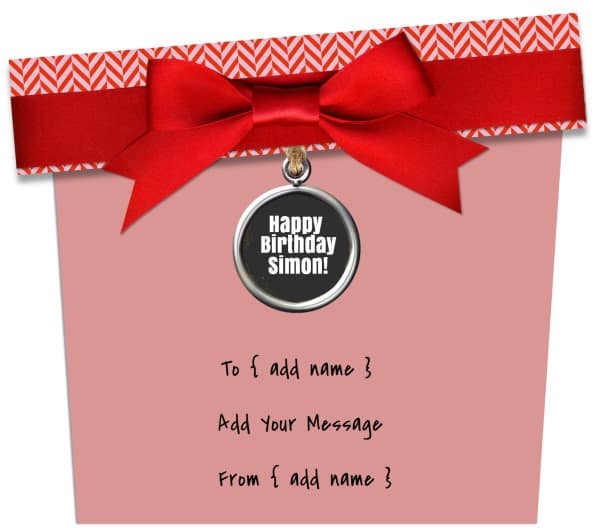 Happy birthday card but the text can be customized for other occasions such as anniversaries, Christmas, etc