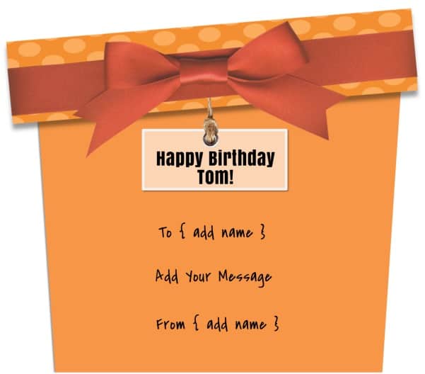 greeting card in orange that can be customized for any occasion