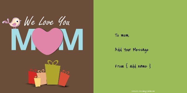 Free printable Happy Mother's Day card