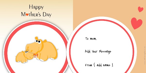 cute hippos on the greeting card