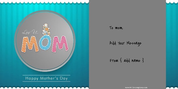 Printable Happy Mother's Day card