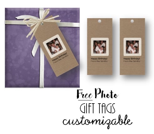 Gift tag with a photo that can be customized
