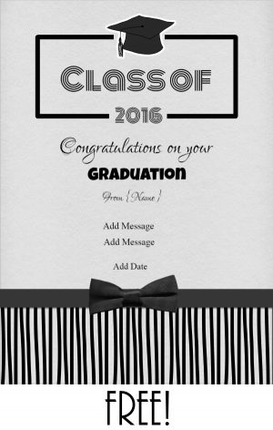 Black and white graduation card