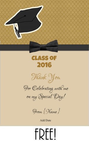 Graduation thank you card