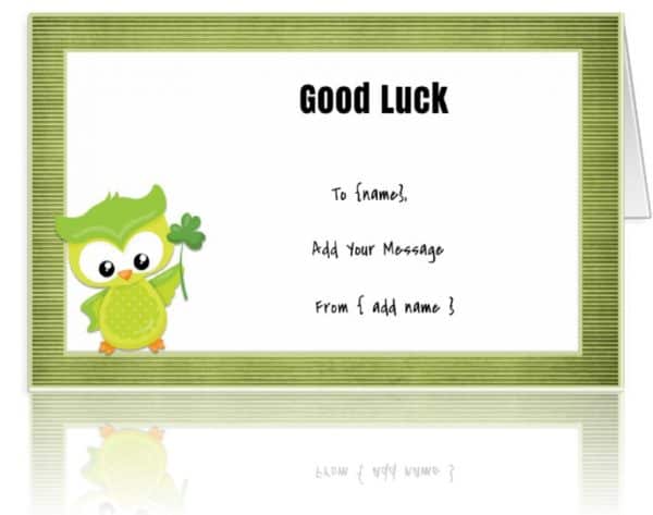 cute good luck card